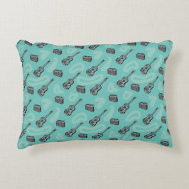 Guitar Radio Mönster Välj Färg-bakgrund P Prydnadskudde