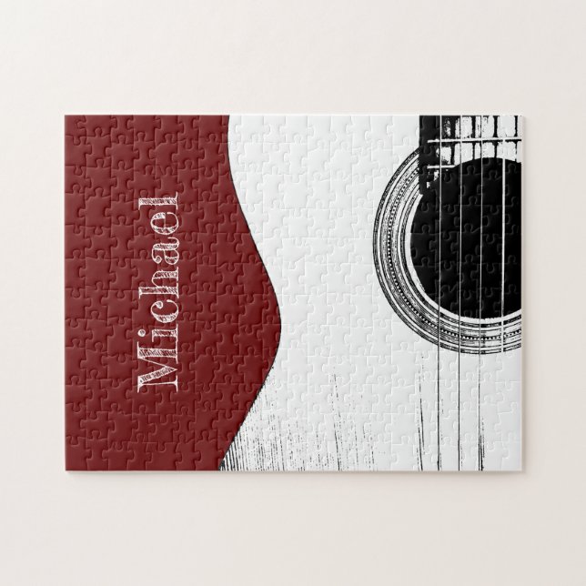 Guitar Red Musical Pussel (Horisontell)