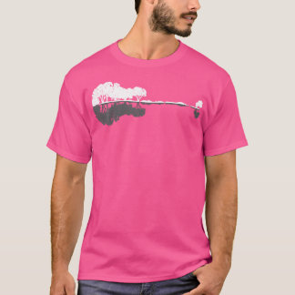 Guitar reflekterar i Vatten Forest Träd Shadow Gui T Shirt