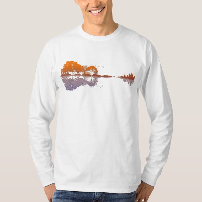 Guitar-reflexmusik och Guitar-Älskare T Shirt (Framsida)