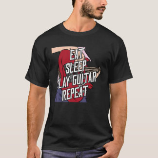 Guitar Repeat Guitar Musician Eat Sviloläge T Shirt
