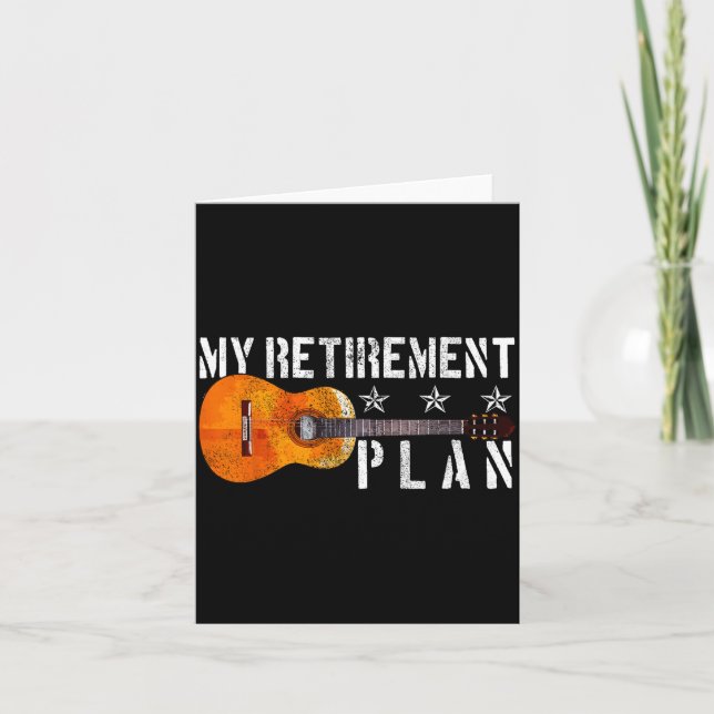 Guitar Retirement Plan - Funny Gift For Retired Gu Kort (Framsida)