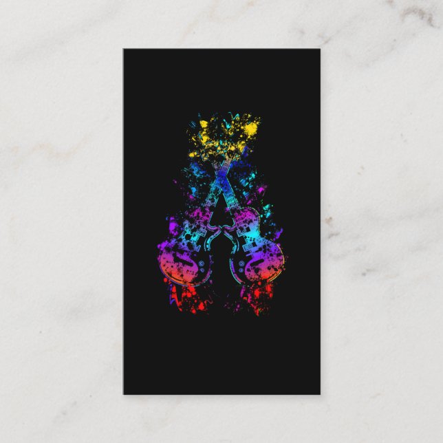 Guitar Retro Rock and roll Music Älskare Guitarist Visitkort (Framsida)