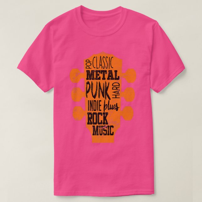 Guitar Rock Music Punk Rock Classic Rocker Guitari T Shirt (Design framsida)
