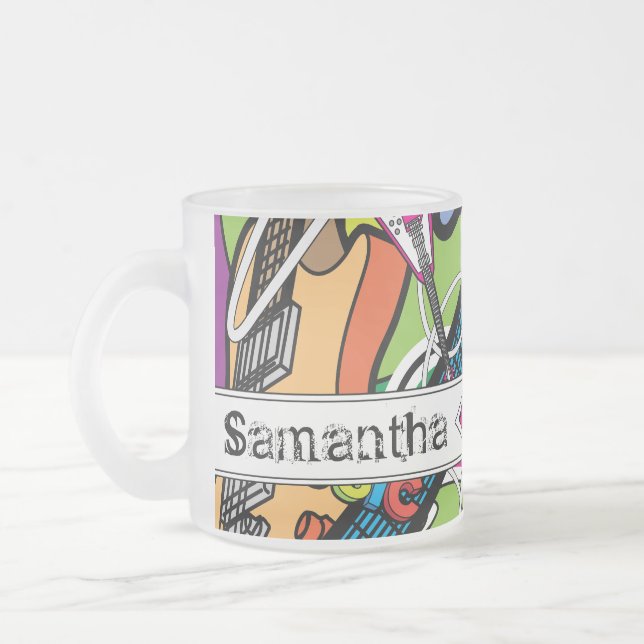 Guitar Rock musik, fryst glaskaffe Mugg Kopp (Vänster)