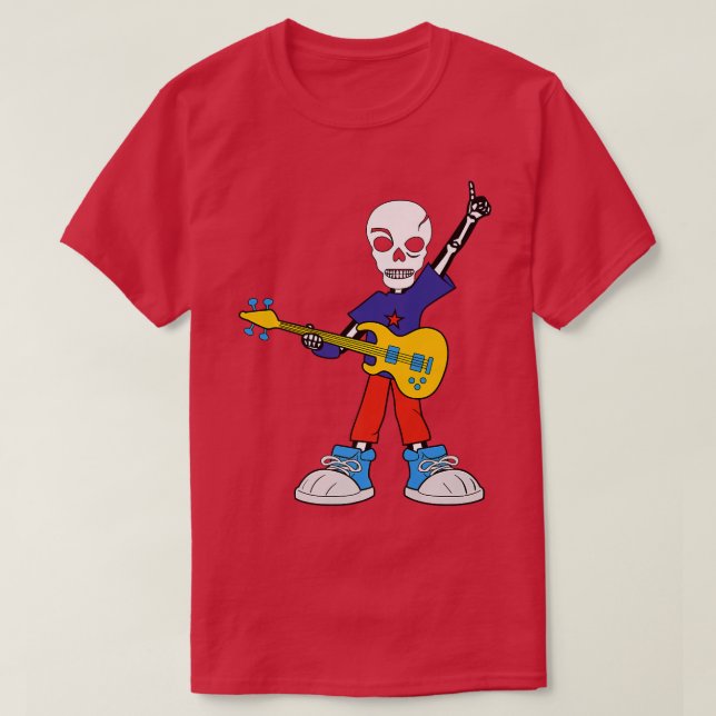 Guitar Rockstar Skeleton I Music I Rock Music  T Shirt (Design framsida)