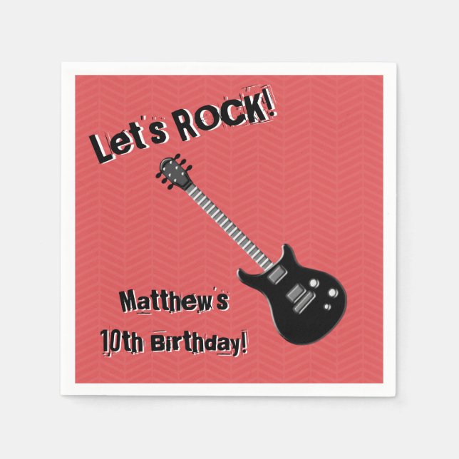 Guitar Rockstjärna Pappersservett (Framsidan)