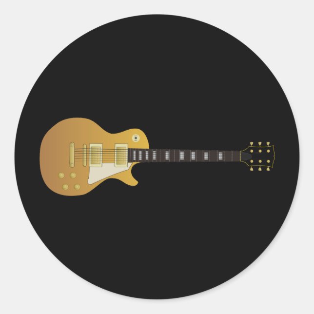 Guitar Runt Klistermärke (Framsida)