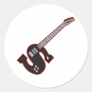 Guitar S Runt Klistermärke