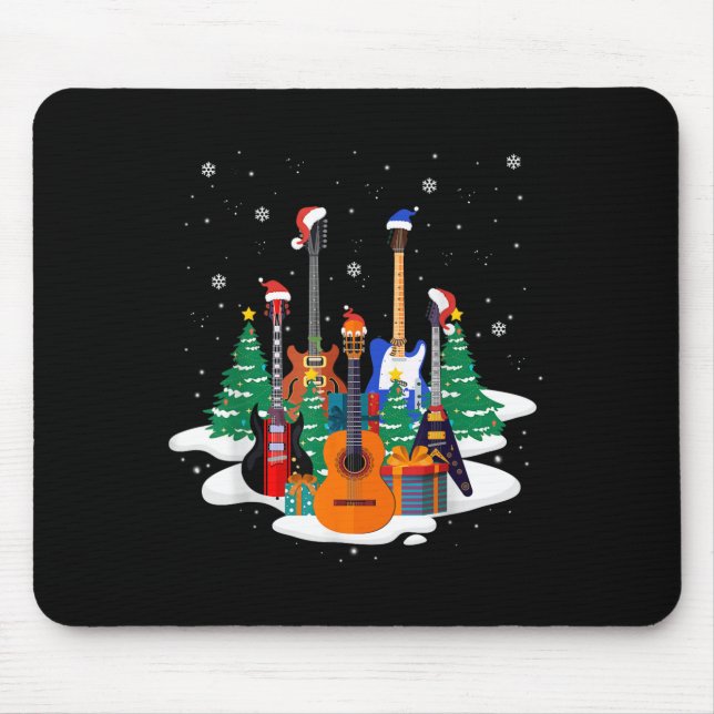 Guitar Santa Hat Christmas Tree Funny Music Loves  Musmatta (Framsidan)