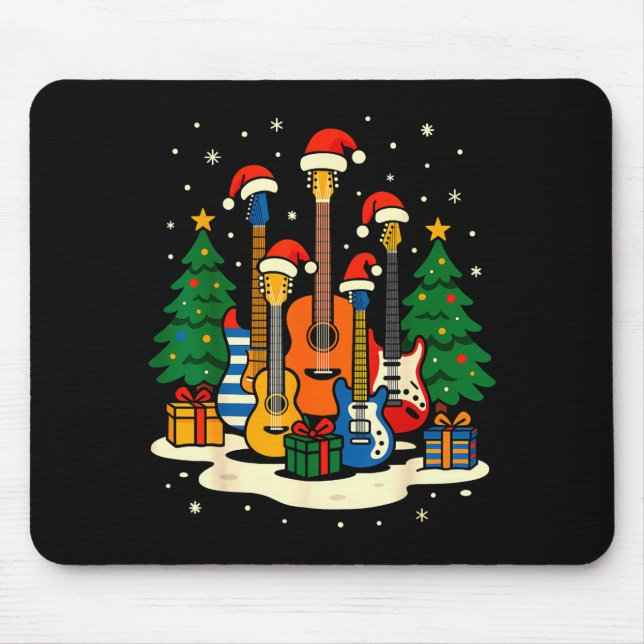 Guitar Santa Hat Christmas Tree Light Funny Music  Musmatta (Framsidan)