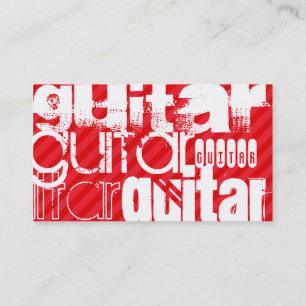 Guitar; Scarlet Red Rand Visitkort