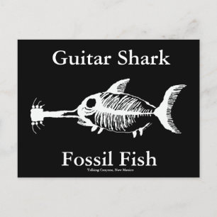 Guitar Shark Fossil Fish Vykort