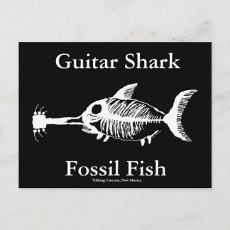 Guitar Shark Fossil Fish Vykort