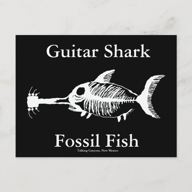 Guitar Shark Fossil Fish Vykort (Framsida)