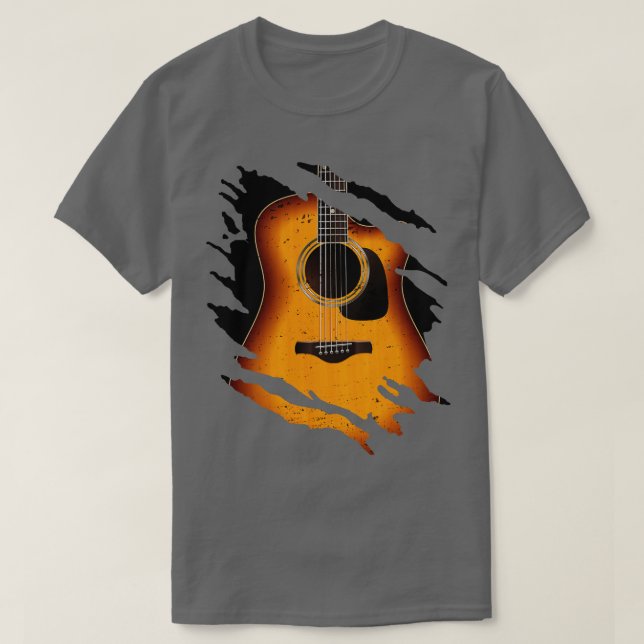 Guitar Shirt Guitar Acoustic Music Shirt Guitarist T Shirt (Design framsida)