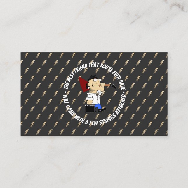 Guitar Shop Luthier Sales Anpassningsbar Reparatio Visitkort (Framsida)