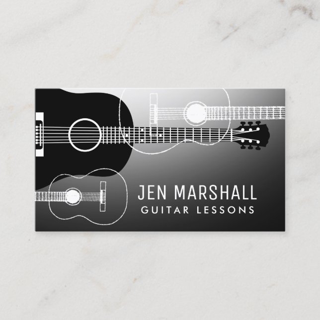Guitar silhouettes design visitkort (Framsida)