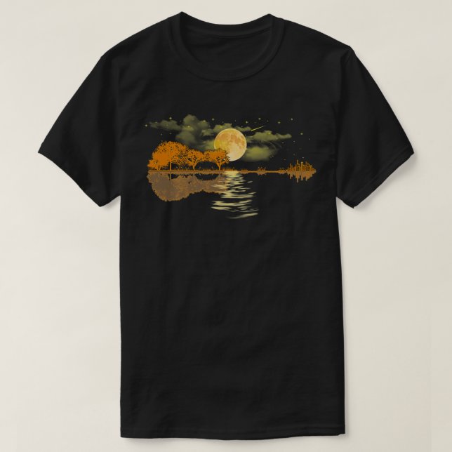 Guitar Sjö reflexer Kärlek Musician Acoustic Gui T Shirt (Design framsida)