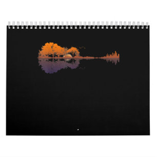 Guitar Sjö Shadow Kärlek Guitar Gift Music Älsk Kalender