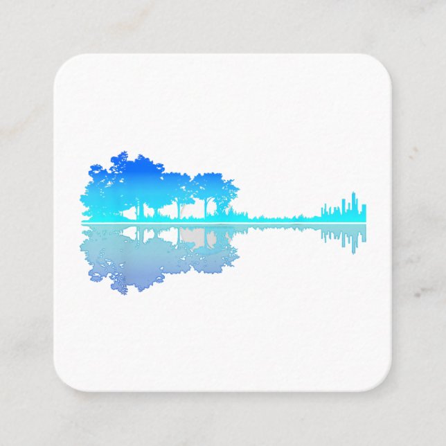 Guitar Sjö Shadow Kärlek Guitar Musician Fyrkantigt Visitkort (Framsida)