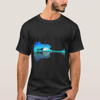 Guitar Sjö Shadow Kärlek Guitar Musician T-Shirt