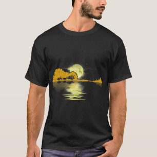 Guitar Sjö Shadow Kärlek Guitar T-Shirt T-Shirt