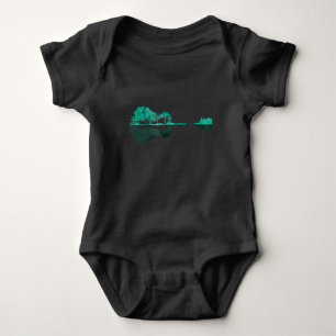 Guitar Sjö Shadow Landscape Music Kärlek Guitari T Shirt