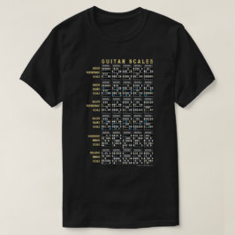 Guitar-skalor på framsidan och baksidan t shirt