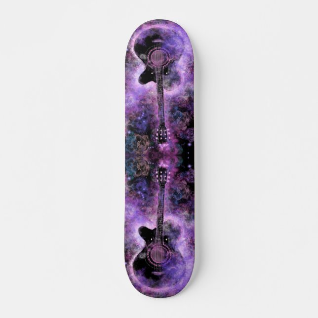 Guitar Skateboard Musical Design - Lila Black (Framsida)