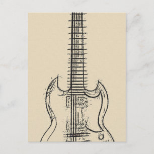 Guitar Sketch Vykort