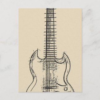 Guitar Sketch Vykort