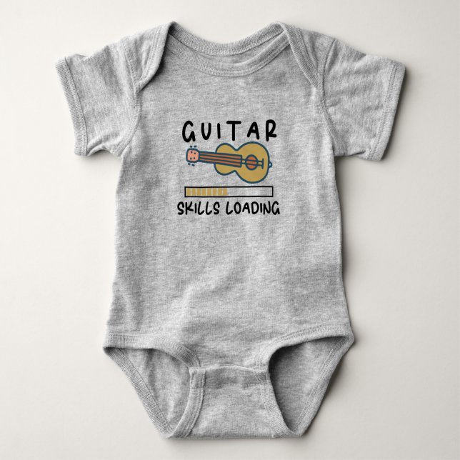 Guitar Skills Loading Musician Baby Funny Guitar T Shirt (Framsida)