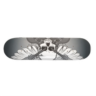 Guitar skull mini skateboard bräda 18,7 cm