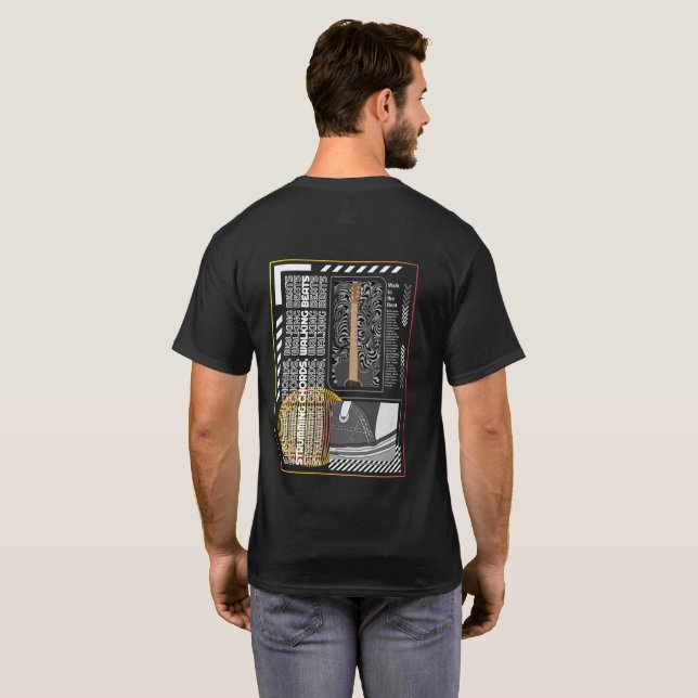 Guitar & Sneakers: Avslappnad Music Vibes T Shirt (Hel baksida)