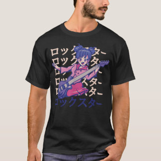 Guitar Spela Anime Girl 1427 T Shirt