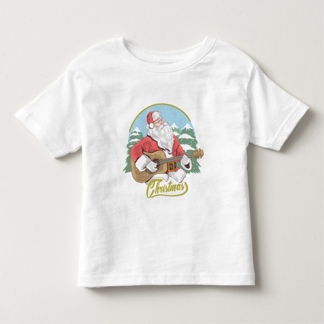 Guitar Spela Jultomten | Jul T Shirt (Framsida)