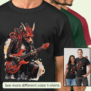 Guitar Spela Red Black Dragon T Shirt