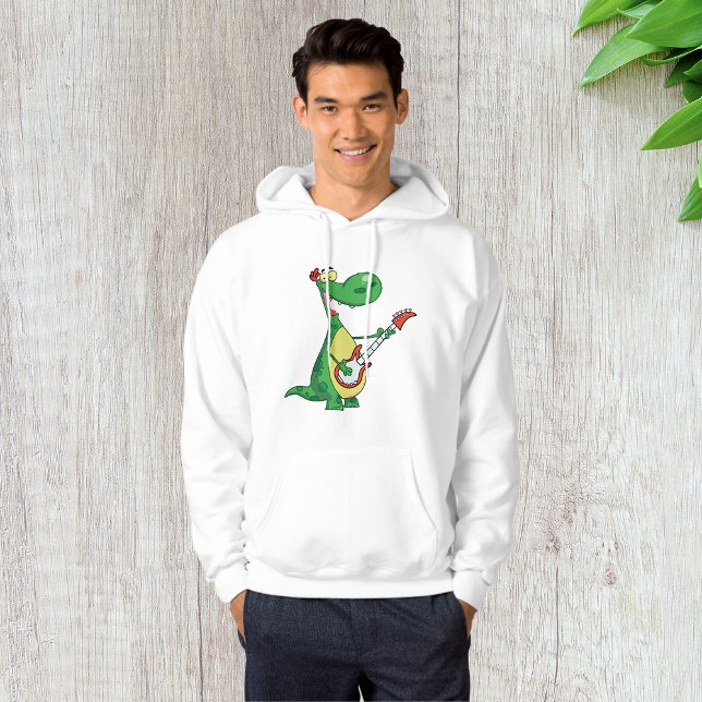 Guitar Spelande Dinosaur Manar Hoodie (Skapare uppladdad)