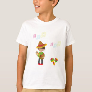 Guitar Spelande Hombre med Maracas Musik noter T Shirt