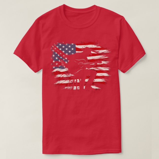 Guitar spelar USA Cowboy T Shirt (Design framsida)
