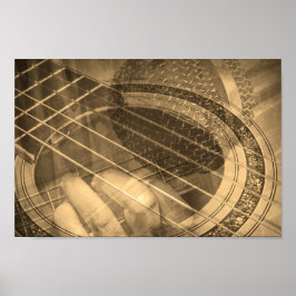 Guitar-spelarens sångerska kollage poster