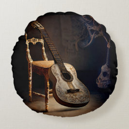 Guitar Spotlight Round Dekorativ kudde