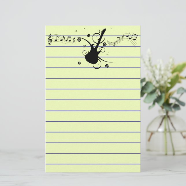 Guitar Stationery Brevpapper (Stående Fram)