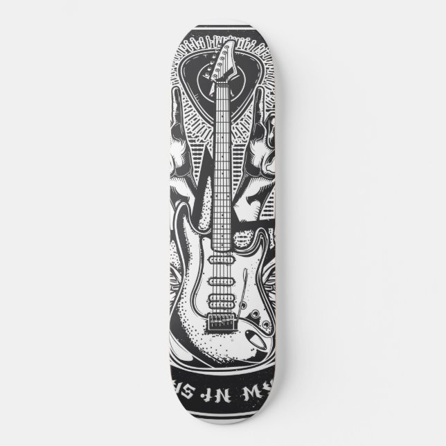 Guitar Sten-design Mini Skateboard Bräda 18,5 Cm (Framsida)