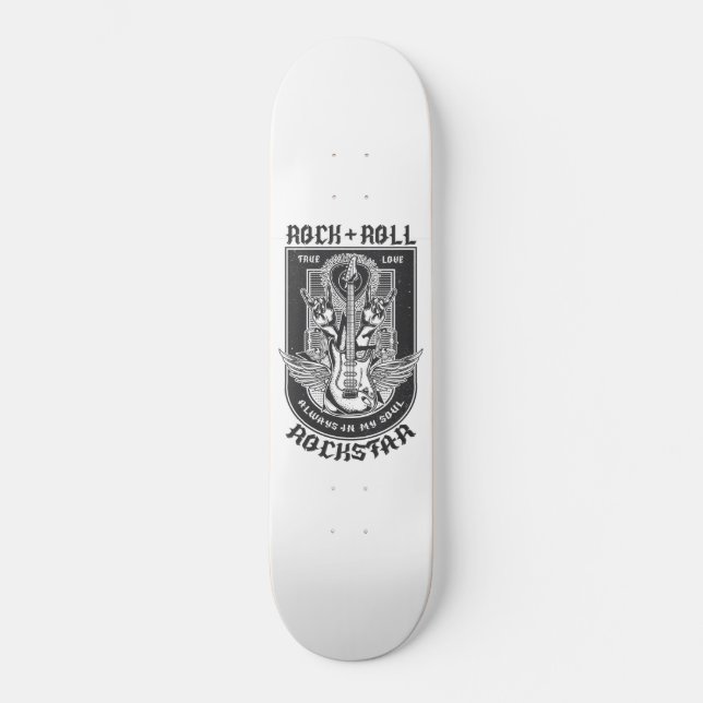 Guitar Sten-design Mini Skateboard Bräda 18,5 Cm (Framsida)