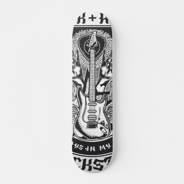 Guitar Sten-design Mini Skateboard Bräda 18,5 Cm (Framsida)