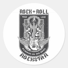 Guitar Sten-design Runt Klistermärke