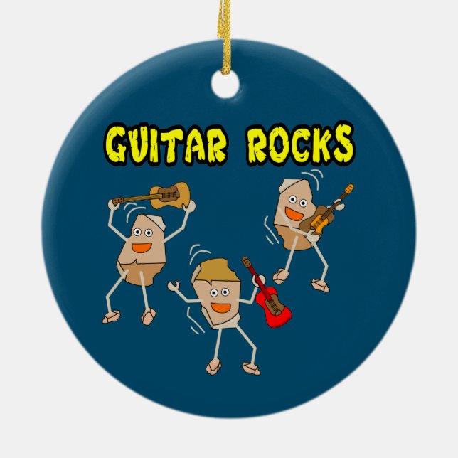 Guitar Sten Julgransprydnad Keramik (Baksidan)