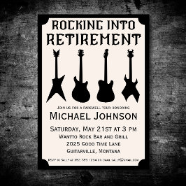 Guitar Sten 'n' Roll Pension-partiets inbjudan